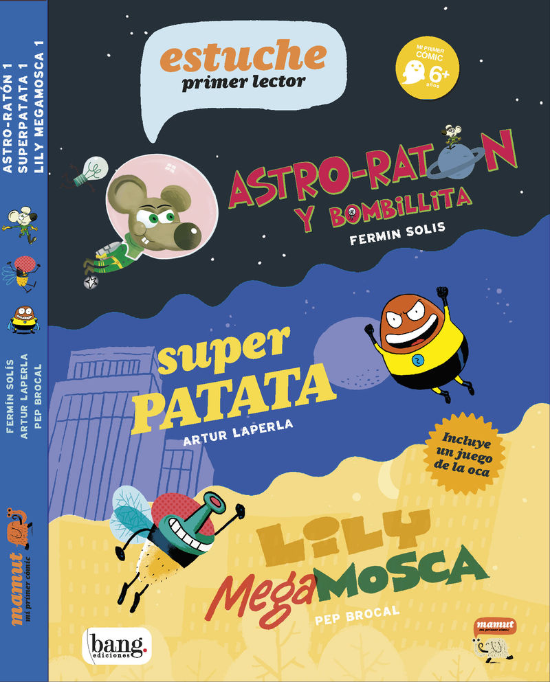 (estuche) primer lector (astro-raton y bombillita + superpatata + lily mega mosca) - Pep Brocal / Artur Laperla / Fermin Solis