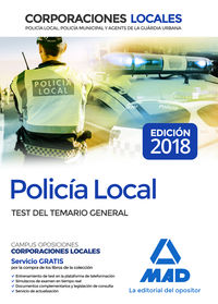 test del temario general - policia local - corporaciones locales - Aa. Vv.