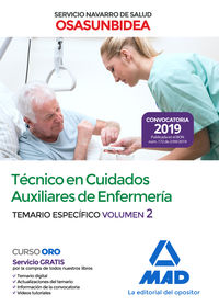 temario especifico 2 - tecnico en cuidados auxiliares de enfermeria (osasunbidea) - servicio navarra de salud - Aa. Vv.