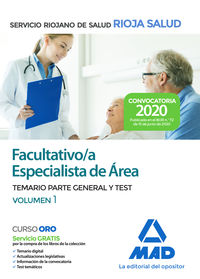 facultativo especialista de area del servicio riojano de salud. temario parte general y test volumen 1 - Aa. Vv.