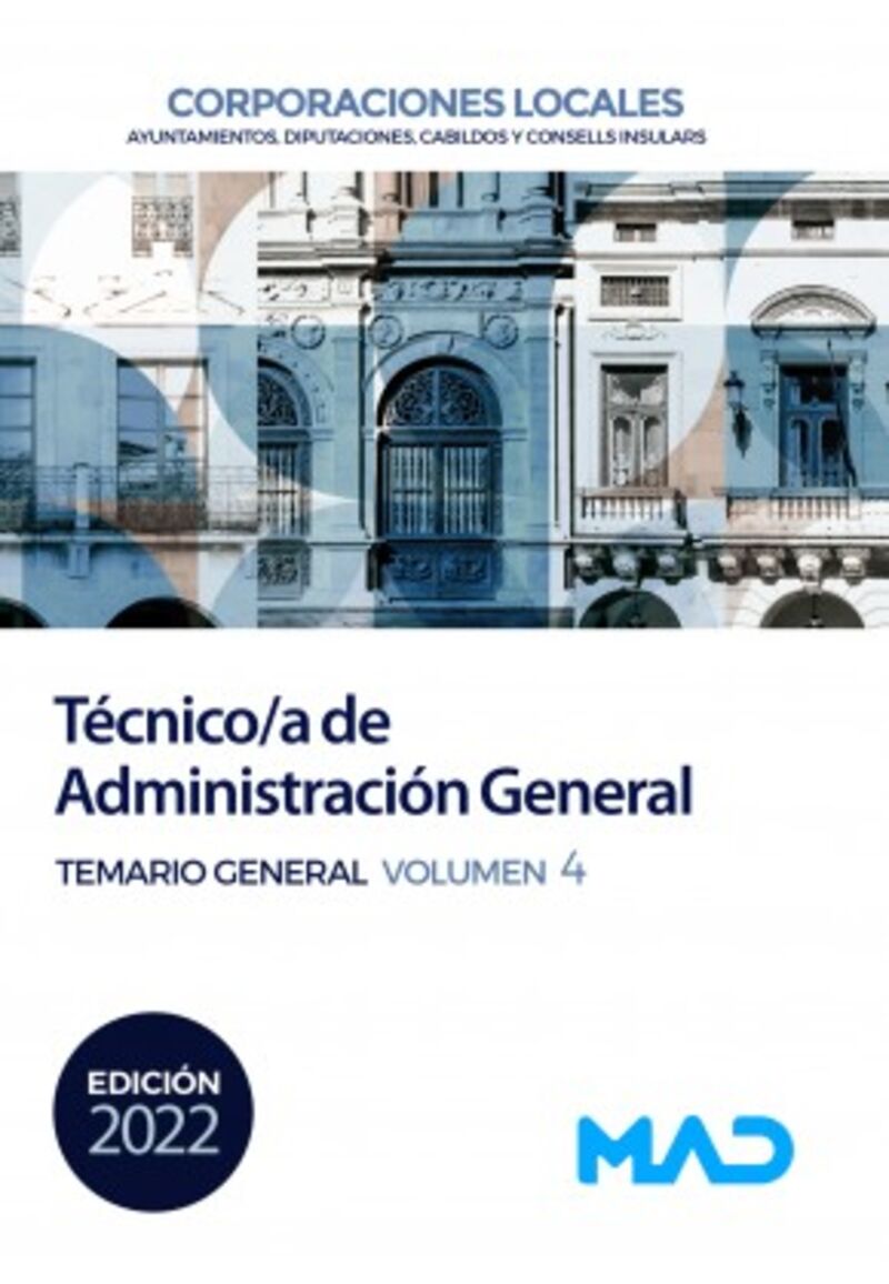 TEMARIO 4 - TECNICO / A ADMINISTRACION GENERAL - CORPORACIONES LOCALES