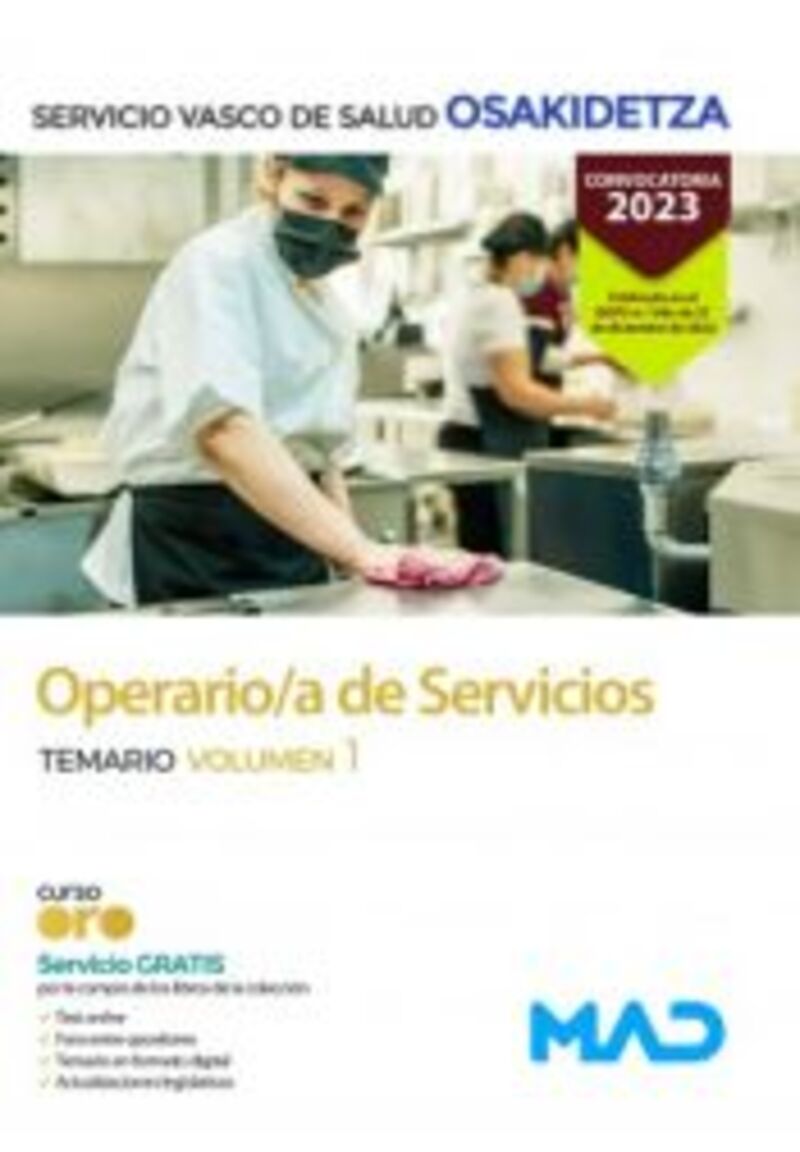 TEMARIO 1 - OPERARIO / A DE SERVICIOS (OSAKIDETZA) - SERVICIO VASCO DE SALUD