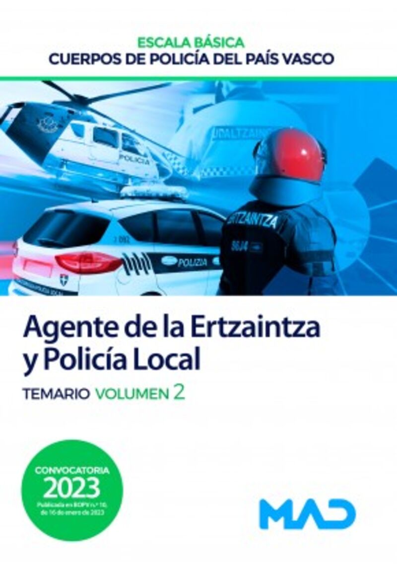 temario 2 - agente escala basica ertzaintza y policia local (cuerpos policia pais vasco) - Aa. Vv.