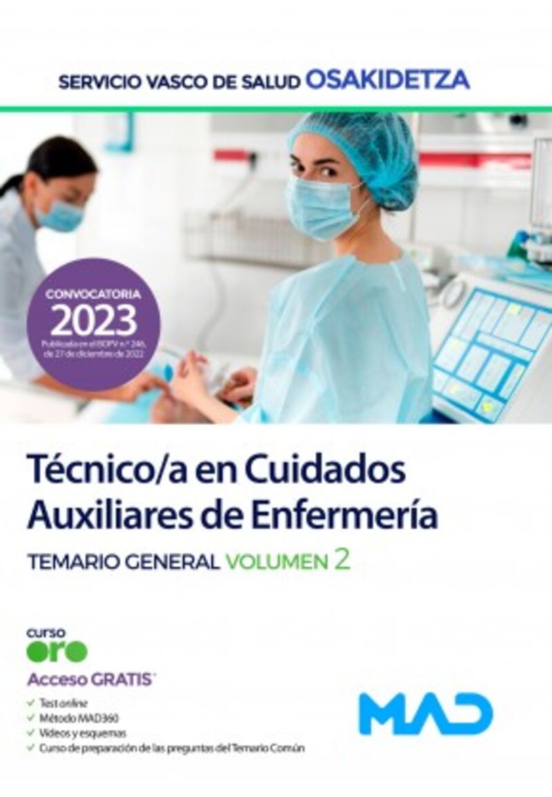 temario 2 - tecnico / a cuidados auxiliares de enfermeria (tcae) de osakidetza (servicio vasco de salud)