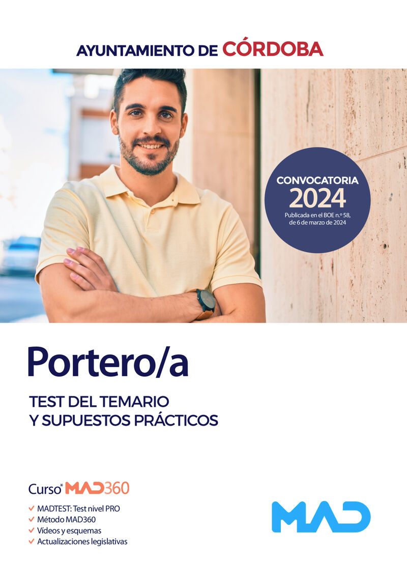 PORTERO / A - TEST DEL TEMARIO Y SUPUESTOS PRACTICOS - AYUNTAMIENTO DE CORDOBA