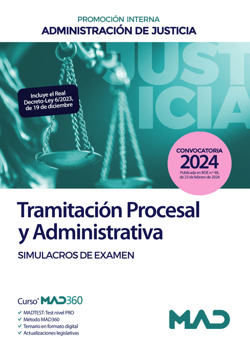 CUERPO DE TRAMITACION PROCESAL Y ADMINISTRATIVA (PROMOCION INTERNA) - SIMULACROS DE EXAMEN - ADMINISTRACION DE JUSTICIA