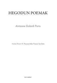 hegodun poemak (iruña hiria iii nazioarteko poesia sariketa) - Aintzane Galardi