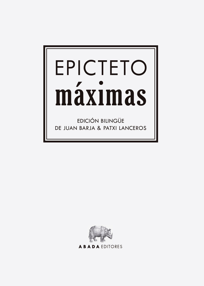 maximas (ed bilingue) - Epitecto / Juan Barja (ed. ) / Patxi Lanceros (ed. )