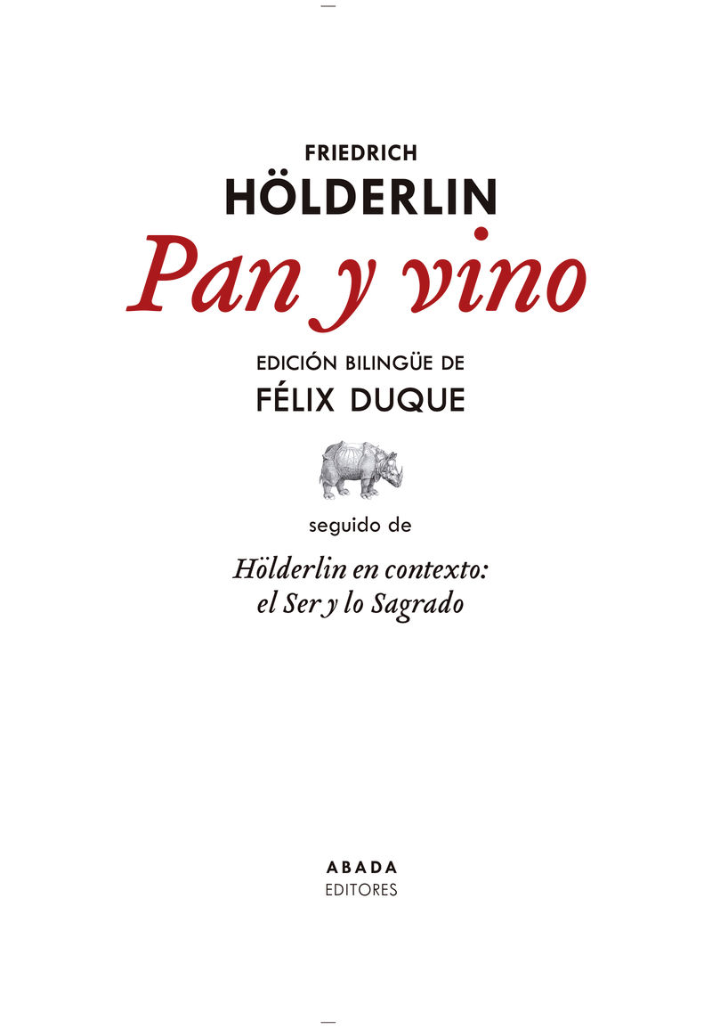 pan y vino - FRIEDRICH HÖLDERLIN