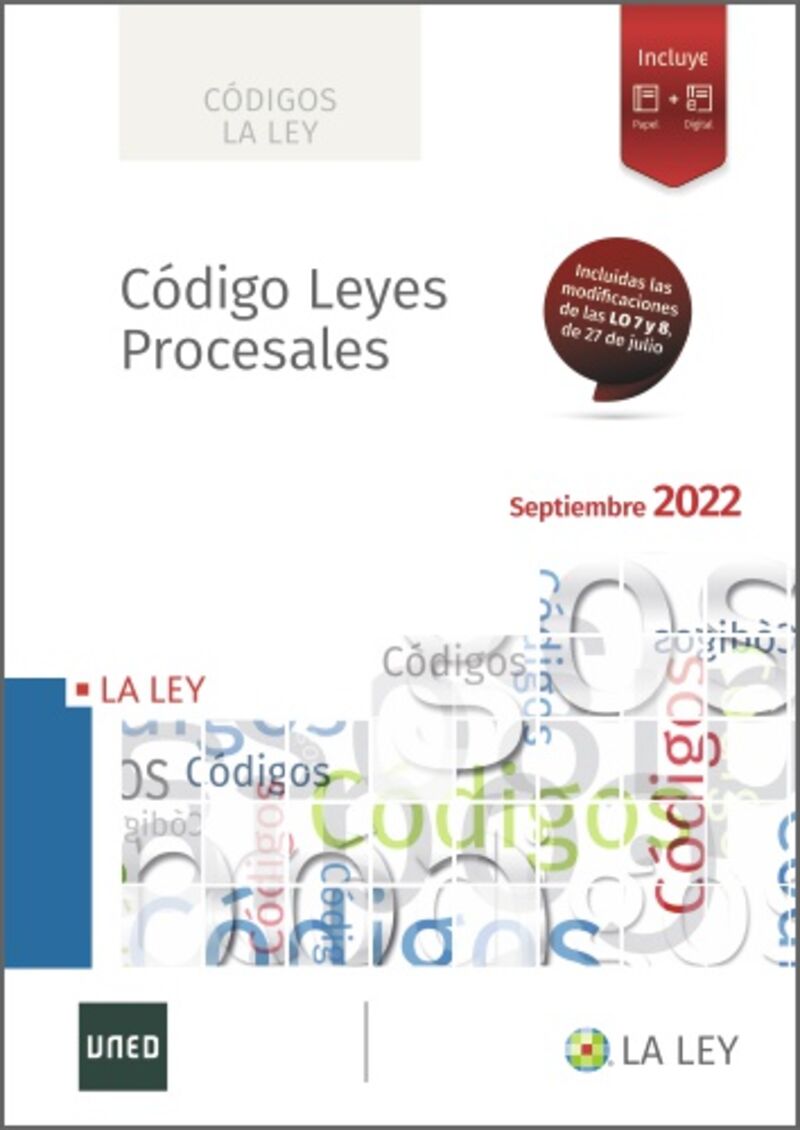 CODIGO LEYES PROCESALES 2022 (UNED) (INCLUYE SMARTECA)