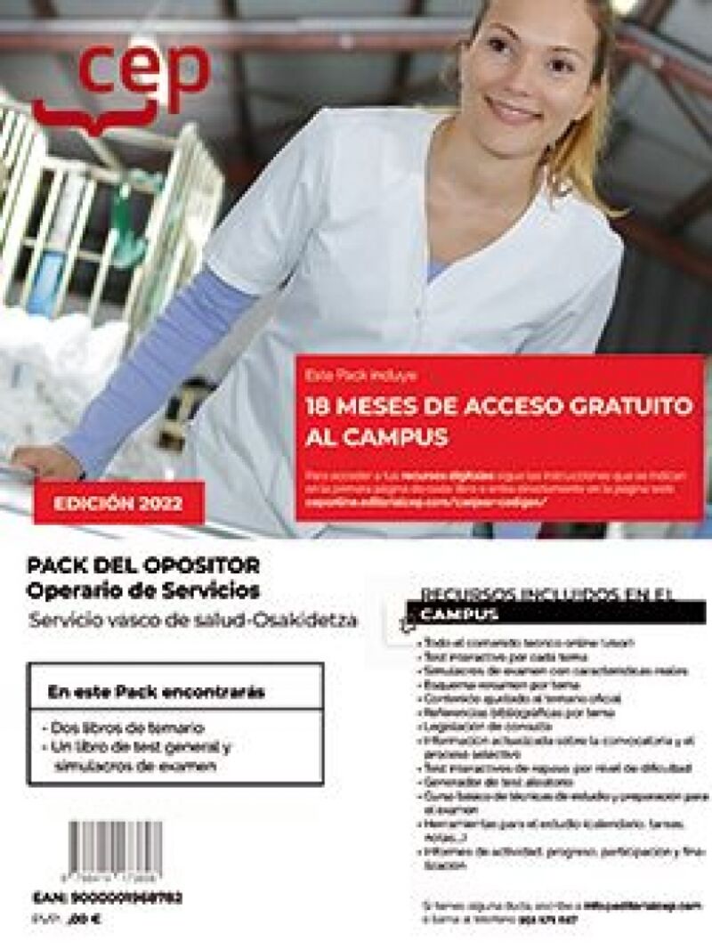 PACK OPOSITOR - OPERARIO DE SERVICIOS - SERVICIO VASCO DE SALUD-OSAKIDETZA