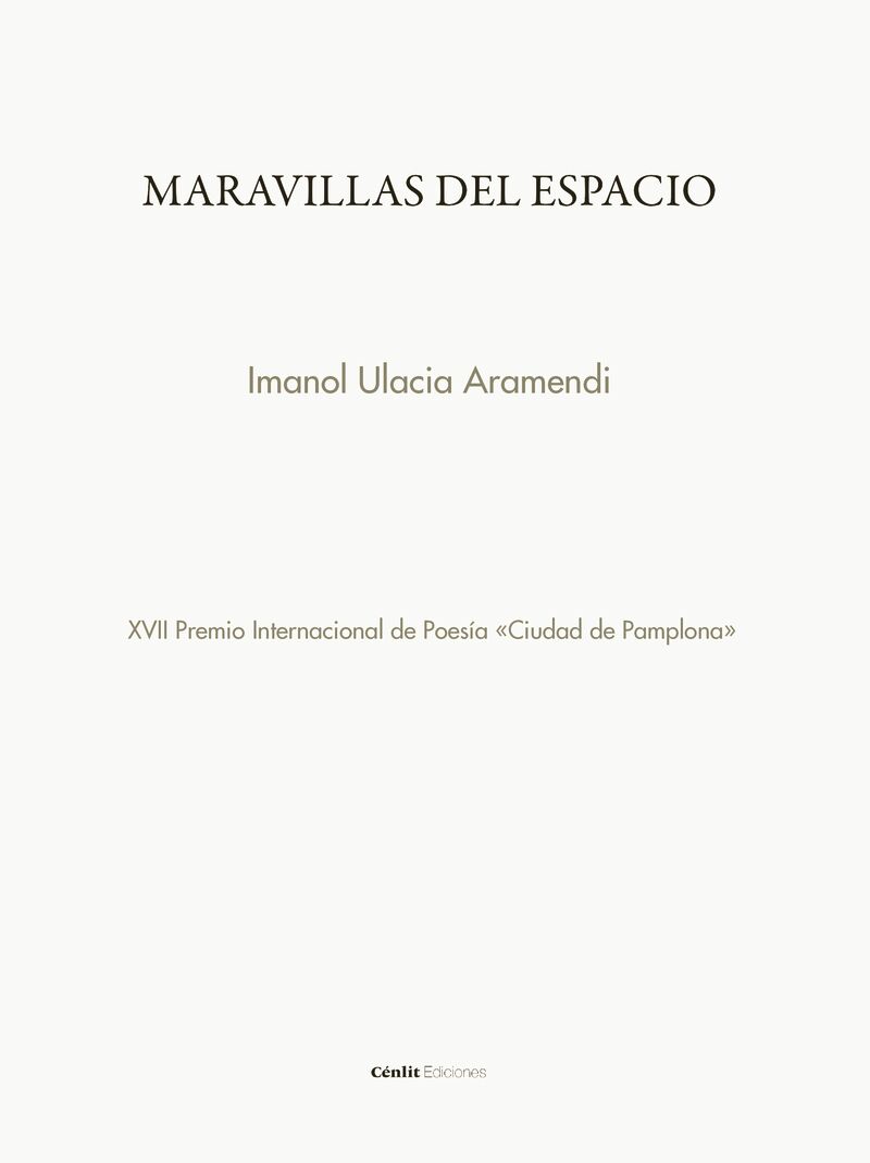 MARAVILLAS DEL ESPACIO (XVII PREMIO INTERNACIONAL DE POESIA CIUDAD DE PAMPLONA)