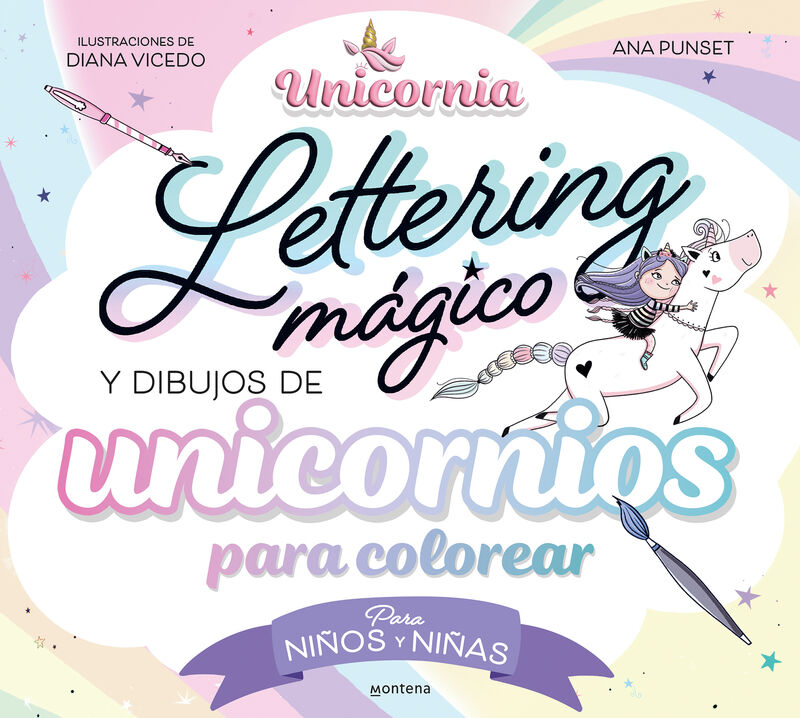 LETTERING MAGICO Y DIBUJOS DE UNICORNIOS PARA COLOREAR&#X0200B;