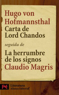 carta de lord chandos - Hugo Von Hofmannsthal / Claudio Magris