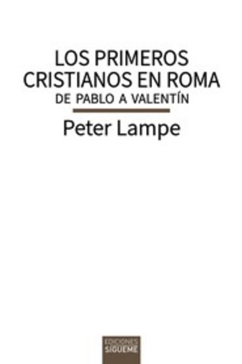 los primeros cristianos en roma - Peter Lampe