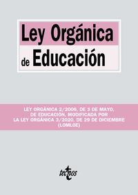 LEY ORGANICA DE EDUCACION - LEY ORGANICA 2 / 2006, DE 3 DE MAYO, DE EDUCACION, MODIFICADA POR LA LEY ORGANICA 3 / 2020, DE 29 DE DICIEMBRE (LOMLOE)