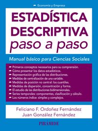 estadistica descriptiva paso a paso - manual basico para ciencias sociales - Feliciano F. Ordoñez Fernandez / Juan Gonzalez Fernandez