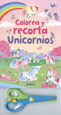 colorea y recorta unicornios (s3430001)
