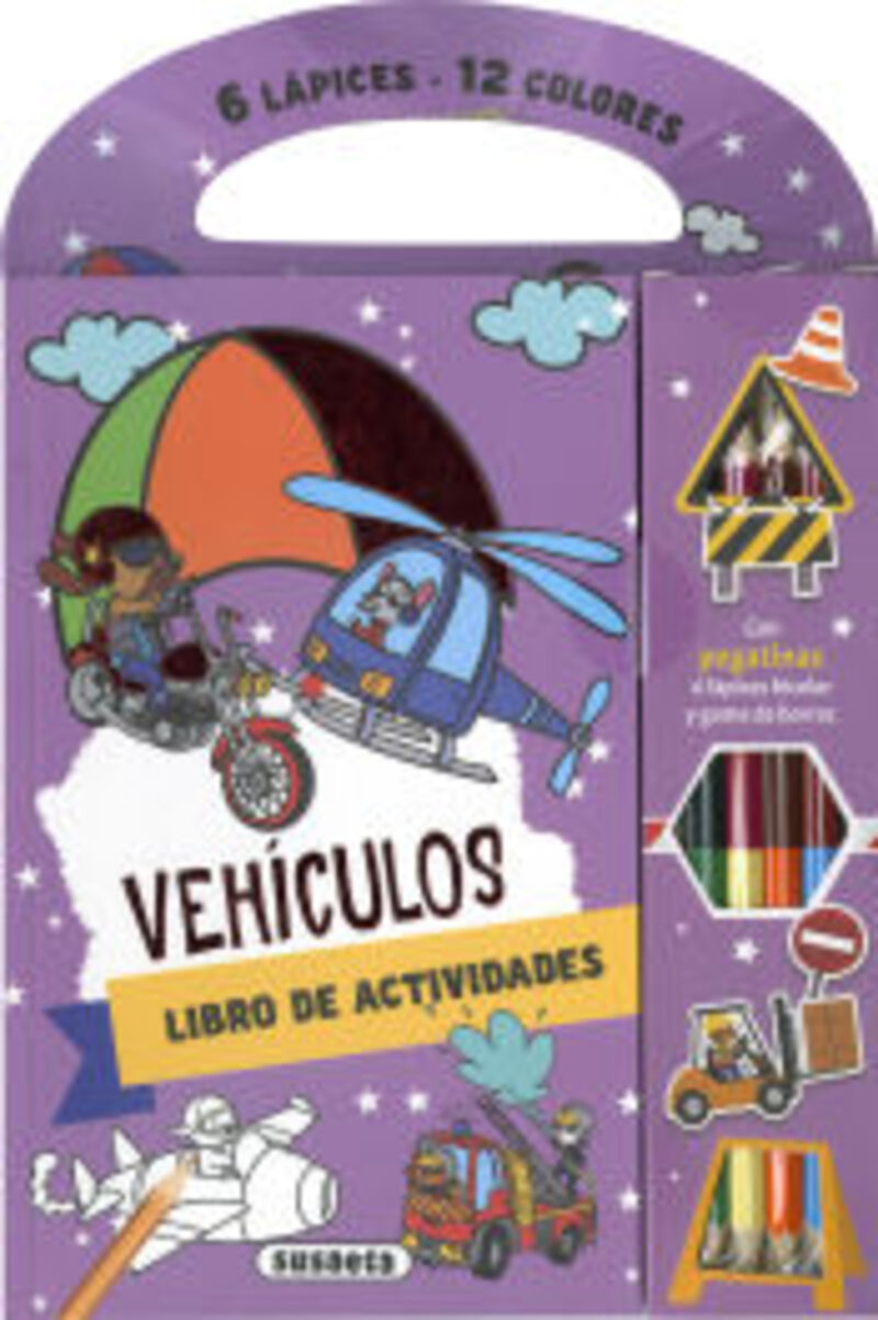 VEHICULOS - 6 LAPICES, 12 COLORES