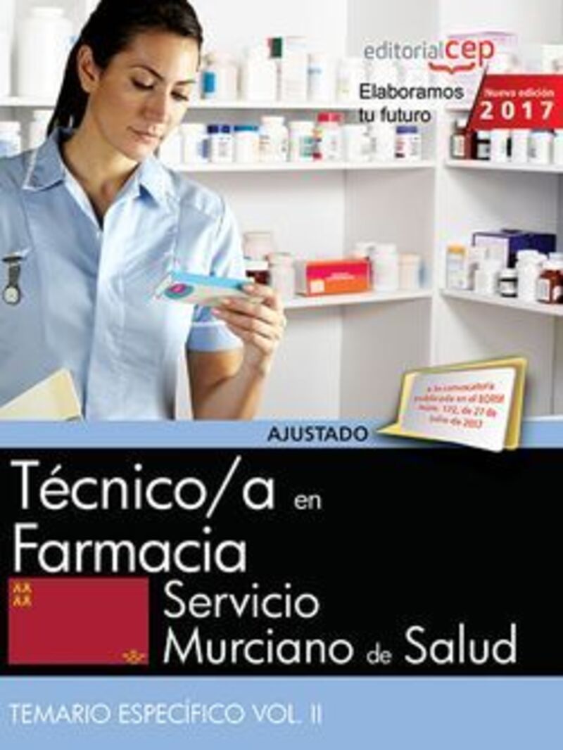 temario especifico 2 - tecnico / a en farmacia (sms) - servicio murciano de salud - Aa. Vv.