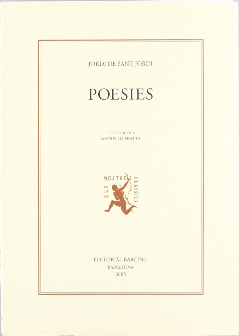 poesies (jordi de sant jordi) - Jordi De Sant Jordi