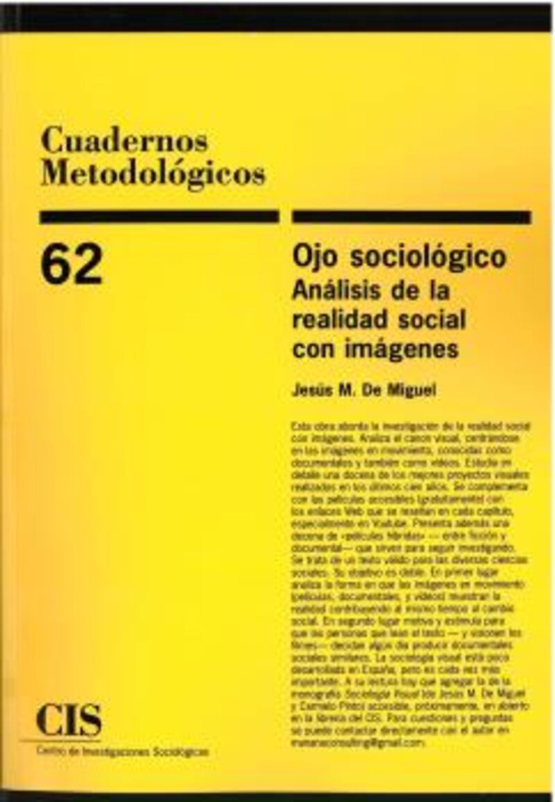 ojo sociologico - analisis de la realidad social con imagenes - Jesus M. De Miguel