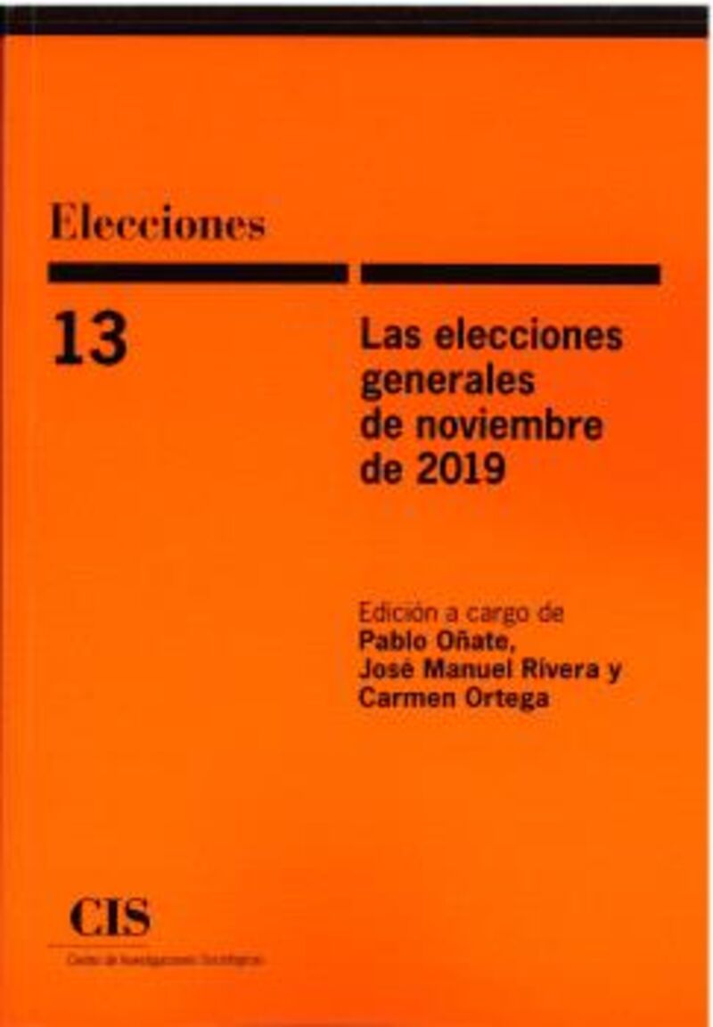 LAS ELECCIONES GENERALES DE NOVIEMBRE DE 2019