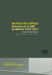 poco de critica, un - articulos en el abc de madrid (1918-1921) - Emilia Pardo Bazan