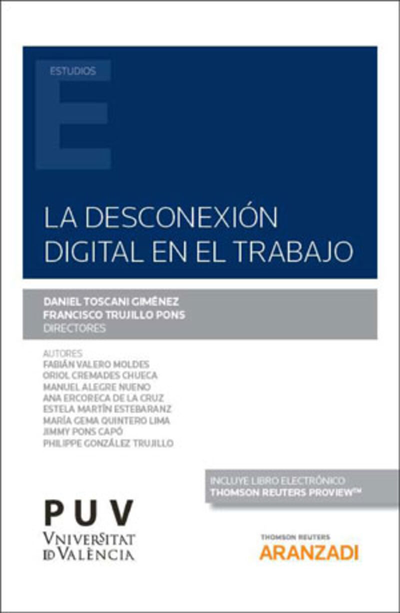 la desconexion digital en el trabajo - Daniel Toscani Gimenez / Francisco Trujillos Pons