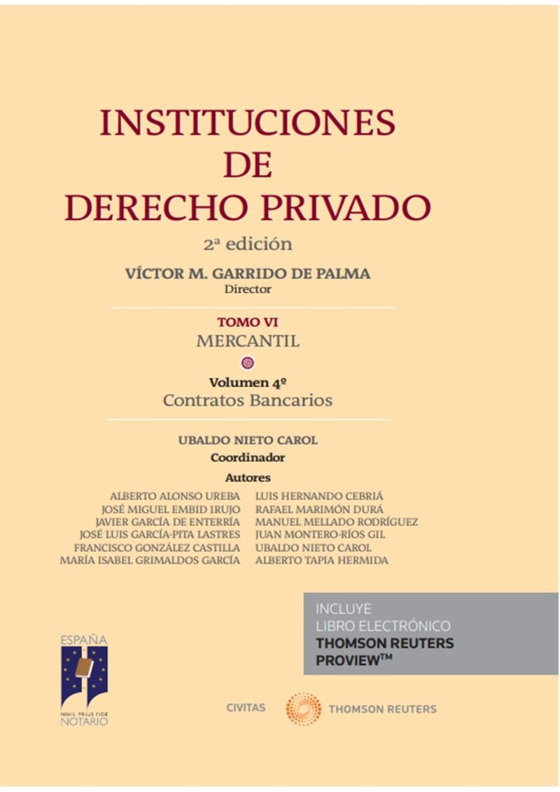 (2 ED) INSTITUCIONES DE DERECHO PRIVADO - TOMO VI MERCANTIL - VOLUMEN 4 (DUO)