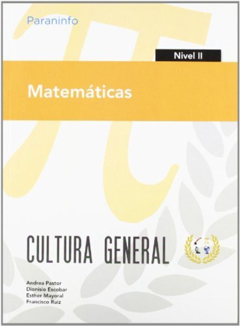 PCPI - MATEMATICAS - NIVEL II - CULTURA GENERAL