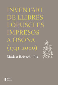 inventari de llibres i opuscles impresos a osona (1741-2000) - Modest Reixach Pla