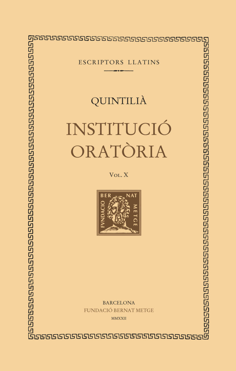 INSTITUCIO ORATORIA X - LLIBRE XI