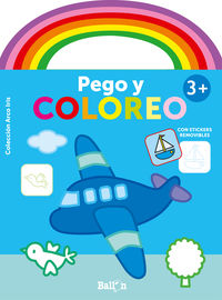 avion - arco iris - pego y coloreo +3